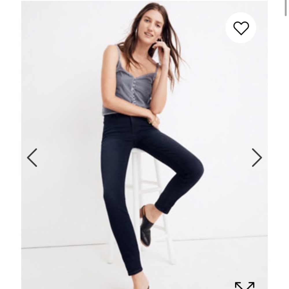 Madewell 9” high rise skinnies cold blue wash 27